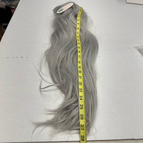 Jinruili 100%  Kanekalon Wig 27” Straight Bang Silver Gray Cosplay Hairpiece - Picture 10 of 10